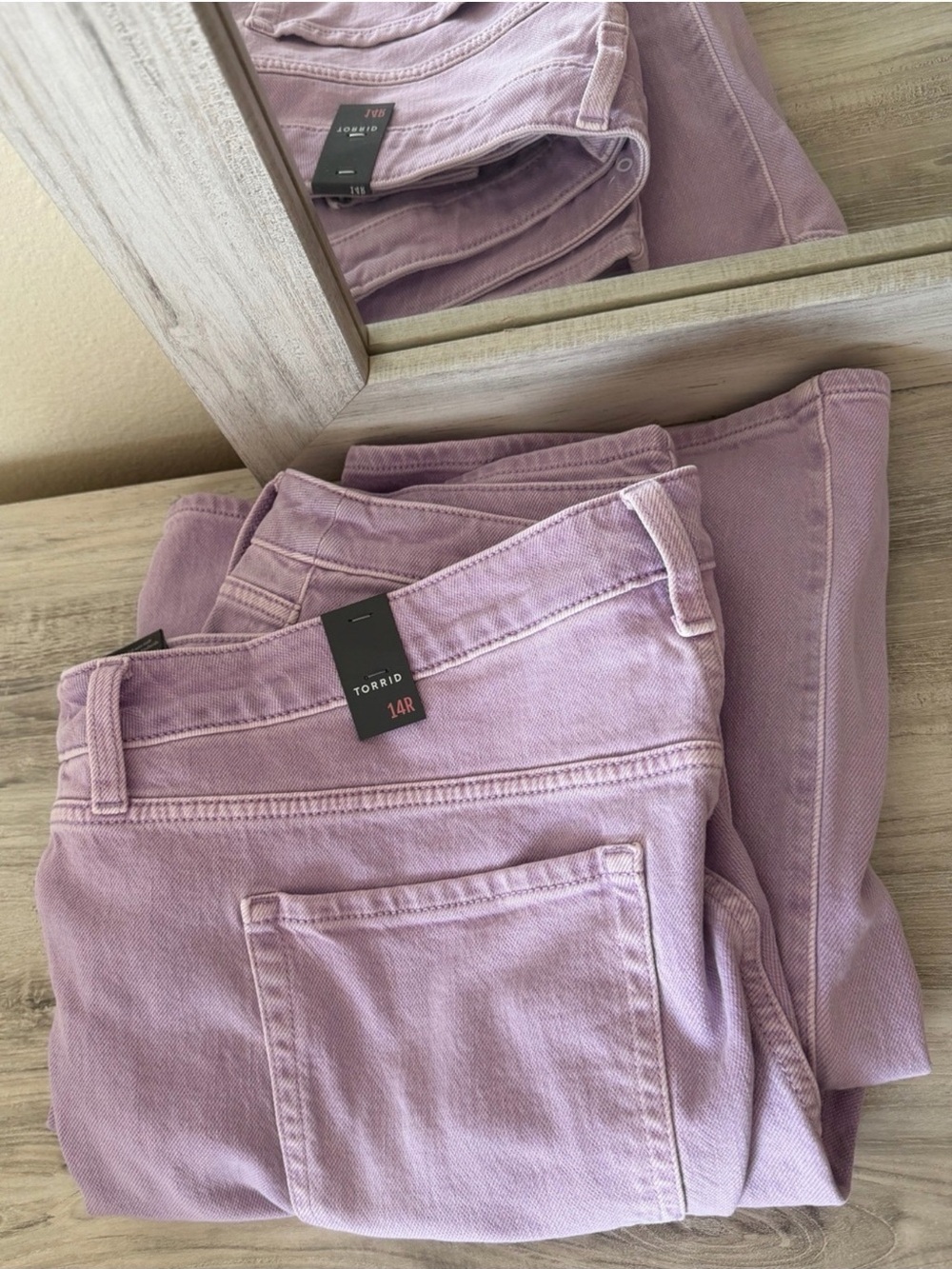 Torrid High Rise Straight Leg Denim Baggy Jeans in Purple/Lilac size 14R